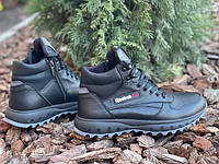 Ботинки мужские зимние кожаные черные 0112-1УКМ