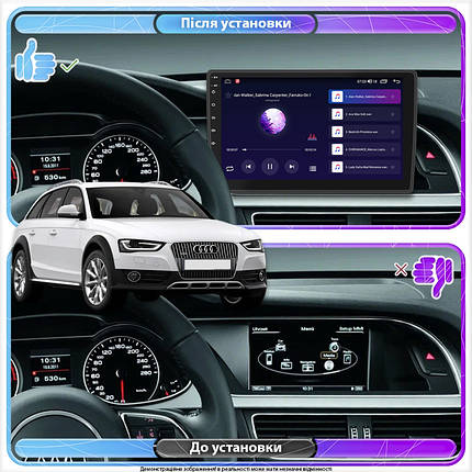 Штатна магнітола Lesko для Audi A4 allroad IV (B8) Рестайлінг 2011-2016 екран 9" 2/32Gb Wi-Fi GPS Base, фото 2