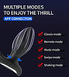 Анальна пробочка 18 режимів вібрації і обертанням, з керуванням від смартфона, фото 5