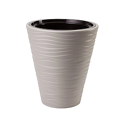 Горщик із вкладкою Сахара Дюни 30 см світло-сірий морозостійкий