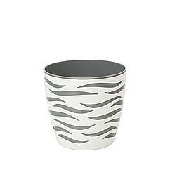 Горщик із вкладкою Сахара Duo 18 см білий+платина