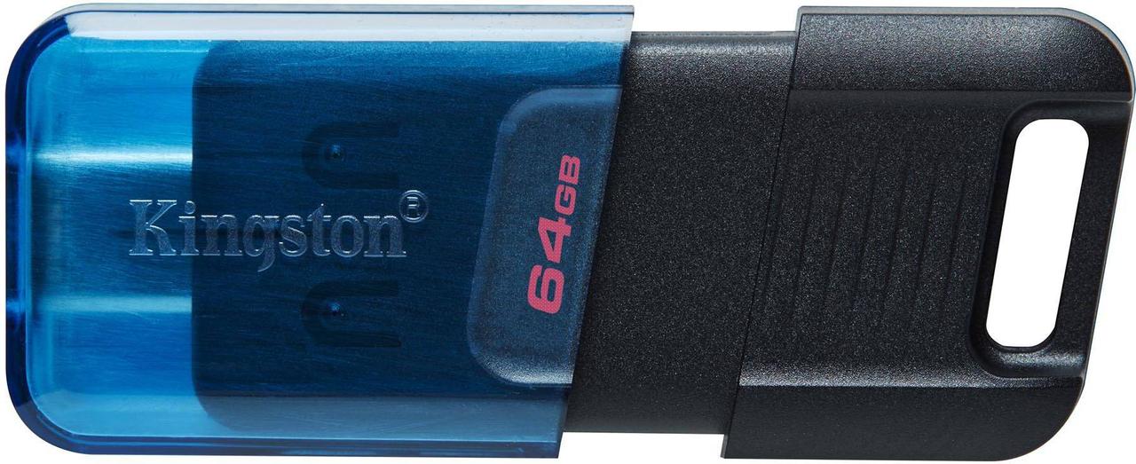 USB Flash Kingston 64GB USB 3.2 Type-C Data Traveler 80M Black/Blue, Retail