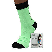 Шкарпетки жіночі високі демісезонні Kosmi 23-25 розмір (35-38 взуття) Смуга салатовий