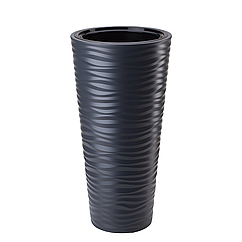 Горщик із вкладкою Сахара Слім Дюни 40 см антрацит морозостійкий