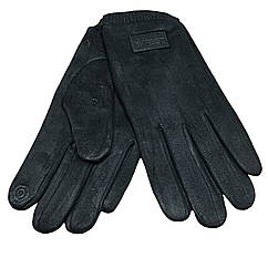 Рукавички чоловічі сенсорні велюрові з хутром осінь-зима розмір 11,5 чорний