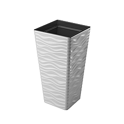 Горщик із вкладкою Сахара Слім Дюни квадрат 30 см світло-сірий морозостійкий