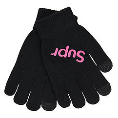 Рукавички для дівчинки вовняні Сенсорні пальці 9-12 років осінь-зима рожевий Supr