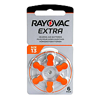 Батарейка таблетка Rayovac Extra для слухового апарату ZA13 цинкова