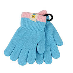 Рукавички для дівчинки вовняні осінь-зима 3-5 років блакитний