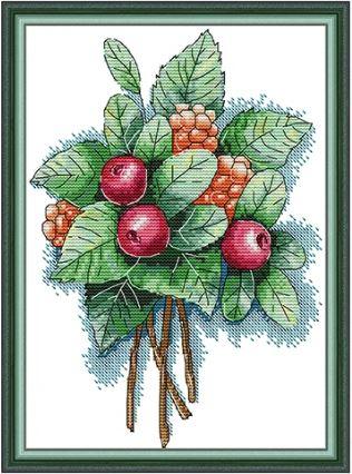 Набір для вишивання за нанесеною на канву схемою "Autumn Fruits 2 ". AIDA 14CT printed 21*31 см