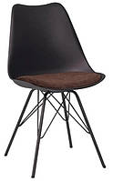 Стул для кухни Asti 4A black K02 Soro-28, обеденный кухонный стул Асти черый с сидением коричневого цвета