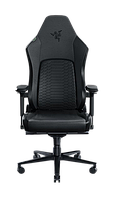 Кресло для игр с регулируемыми подлокотниками и поддержкой поясницы из экокожи черне Iskur V2 Black Razer