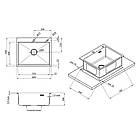 Мийка Kroner 6050HM сіра та гнучкий змішувач для кухні Kroner Küche-C031BLK, фото 6