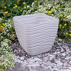 Горщик Сахара Квадро 13 см з піддоном Світло-сірий