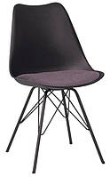 Стул для кухни Asti 4A black K02 Soro-65, обеденный кухонный стул Асти черый с сидением фиолетового цвета