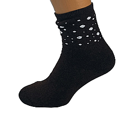 Шкарпетки жіночі махрові високі 23-25 розмір (36-40 взуття) Краплі зимові чорний