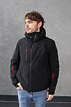 Чоловіча зимова куртка чорна оригінальна WHS гірськолижна термокурка, фото 8