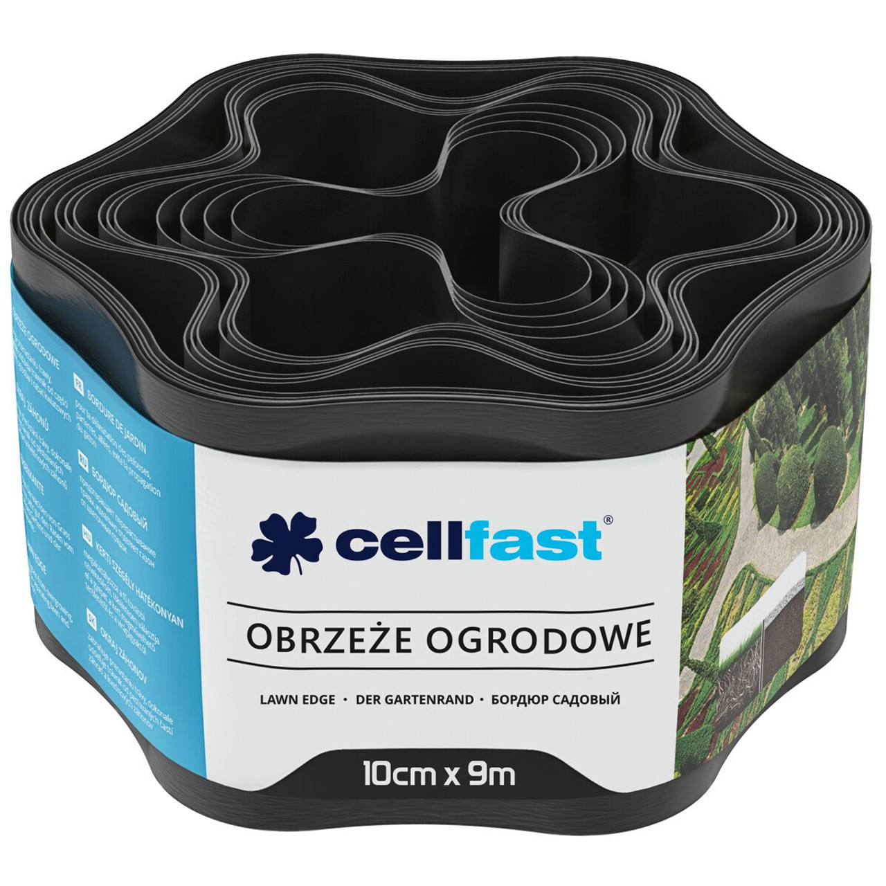 Бордюр садовий хвилястий 10 см х 9 м чорний Cellfast, фото 1