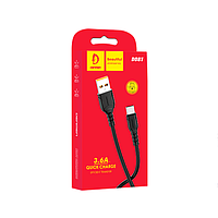 USB кабель Denmen Type-C (D08T) (3.6A)- чорний