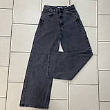 Джинси жіночі широкі палаццо кльош котон щільні 29 сірі, фото 9