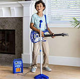 Дитяча Гітара + мікрофон + підсилювач Kruzzel 22409 Синя, фото 7