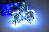 Світлодіодна гірлянда LED Balls 100 White білий провід, фото 5