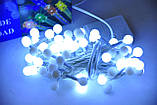 Світлодіодна гірлянда LED Balls 100 White білий провід, фото 6