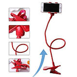 Гнучкий тримач для телефону з прищепкою Lazy Bracket Red, фото 2