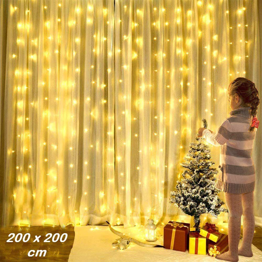 Гірлянда штора водоспад Curtain-Lights 200 LED 2х2м Warm White