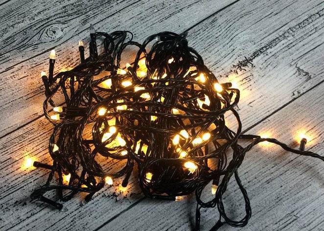 Світлодіодна гірлянда LED Star X-MAS Candle 100 Led Warm White чорний провід