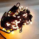 Світлодіодна гірлянда LED Star X-MAS Candle 100 Led Warm White чорний провід, фото 4