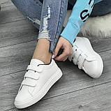 Жіночі кросівки на ліпучки білі (1250405), фото 6