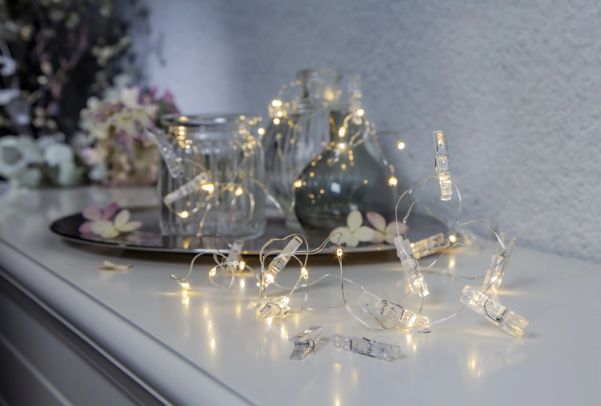 Гірлянда на прищіпках 20 шт Xmas Led Copper Pin Роса Гирлянда на прищепках медный провод