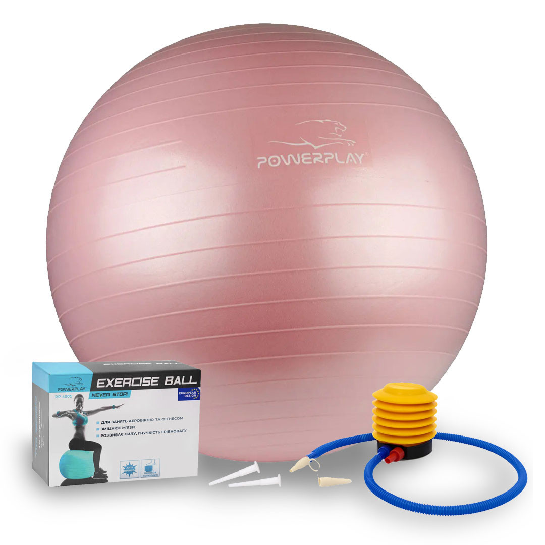 Мяч для фитнеса (фитбол) PowerPlay 4001 Ø65 cm Gymball Розовый + насос PRO_794 - фото 1 - id-p2078354064