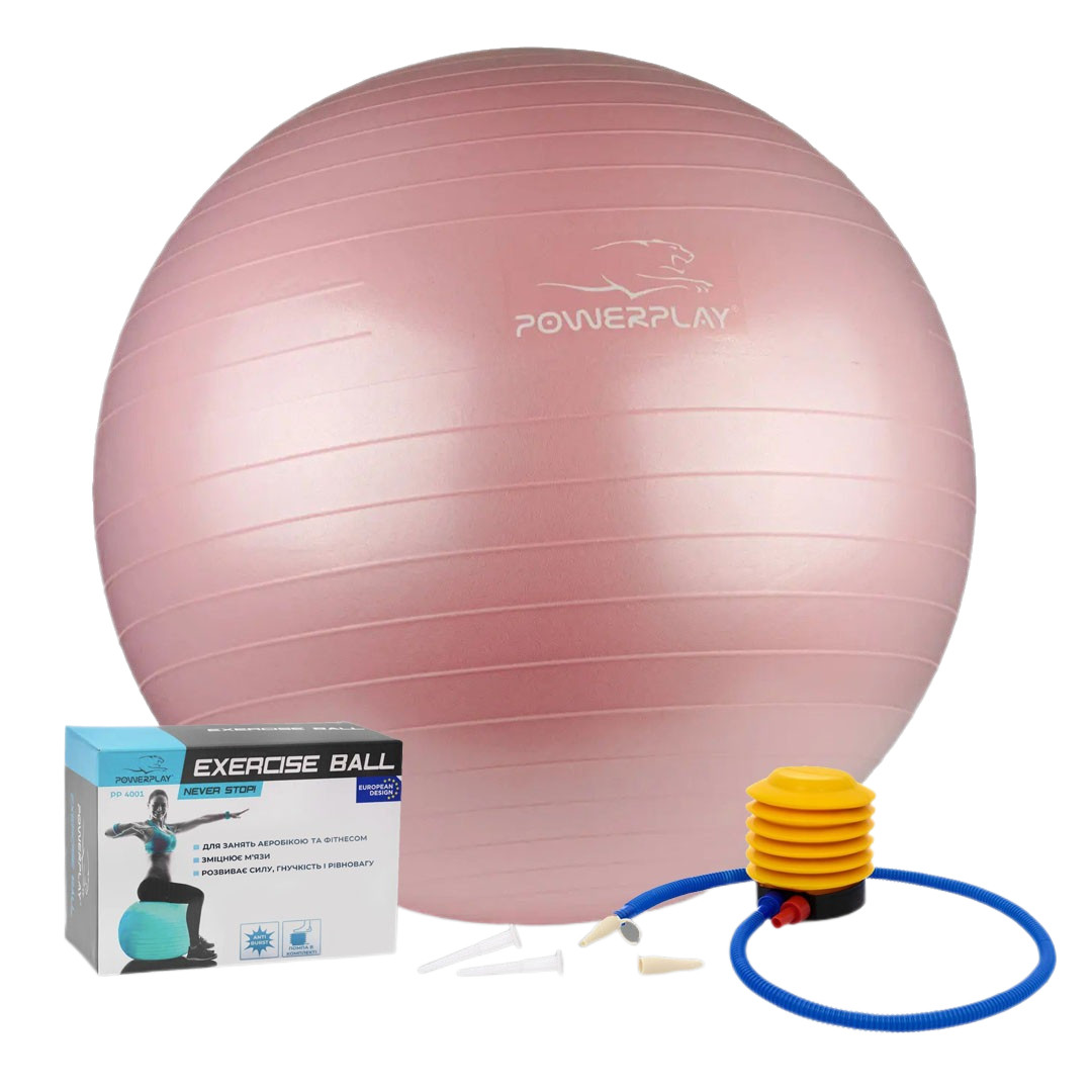 Мяч для фитнеса (фитбол) PowerPlay 4001 Ø65 cm Gymball Розовый + насос PRO_794 - фото 2 - id-p2078354064