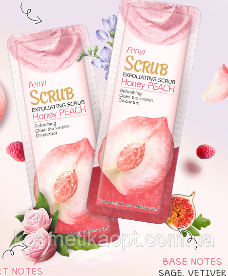 Скраб для обличча з персиком Fenyi Skin Fragrant Scrub Honey Peach, 3 грам