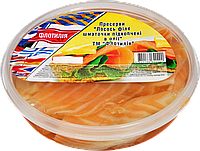 Лосось (сьомга) філе шматочки холодного копчення в олії 180 грам ТМ"Флотилія"