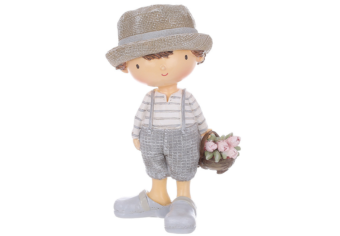 Cтатуетка Хлопчик з тюльпанами 10.5*8.5*18см 831-874, фото 1