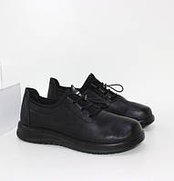 Удобные женские туфли на шнурках черные
