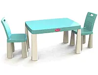 Детский стол и два стула (04680/7) Doloni, пластиковый Бирюзовый