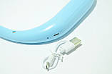 Портативний міні вентилятор на шию USB Neck Fan Blue, фото 5