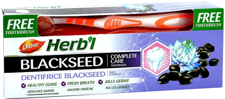 Зубна паста Dabur Herb'l Чорний кмин 150мл із зубною щіткою
