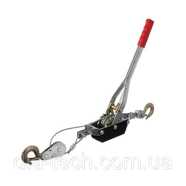 Лебідка важільна тягове зусилля 2 т, трос 1.50 м * 4.5 мм, робоча довжина троса 0,75 INTERTOOL GT1442, фото 1