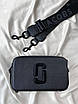 Жіноча шкіряна сумка Marc Jacobs Snapshot крос боді чорного кольору з лого, фото 4