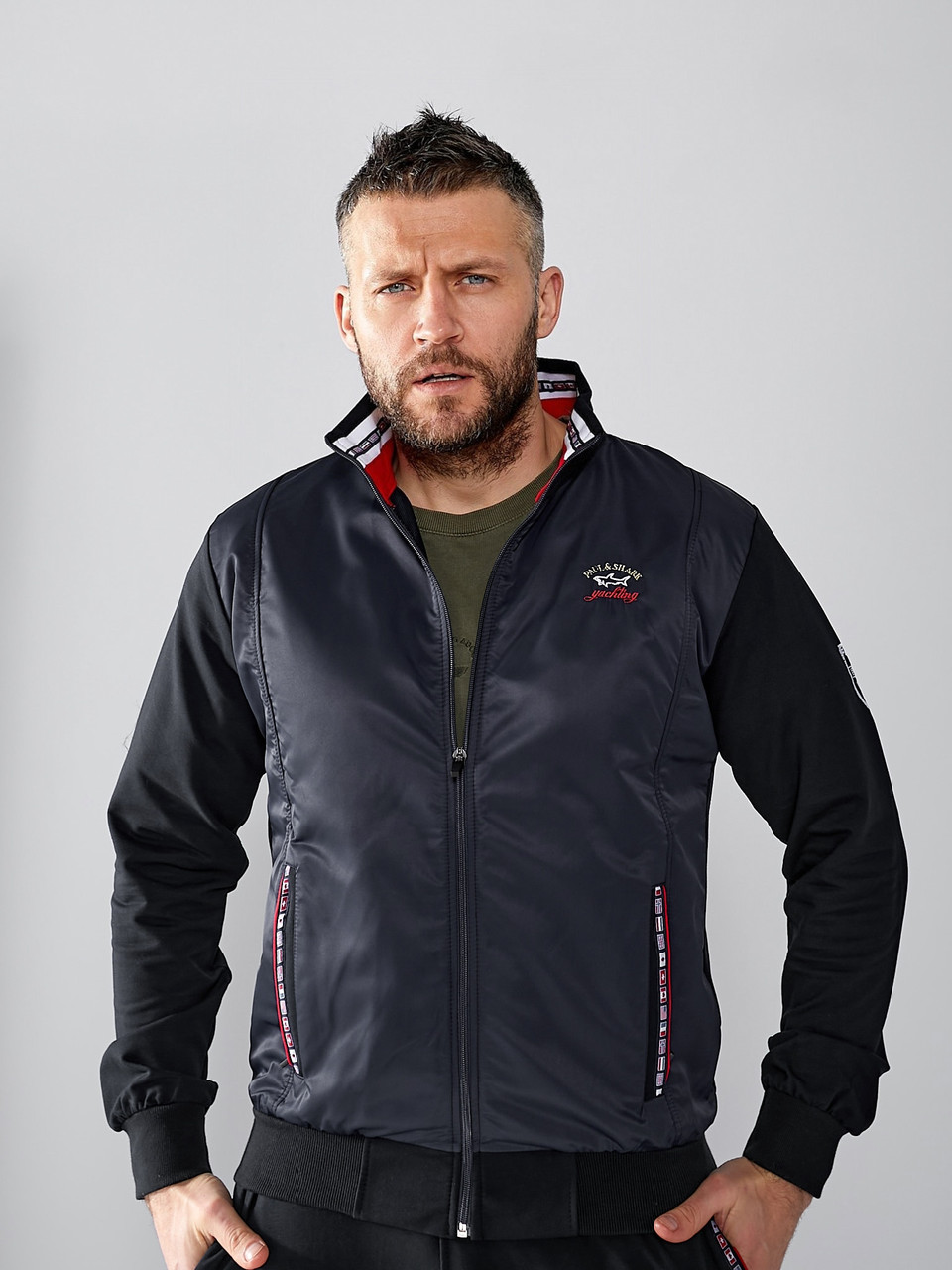 Чоловічий спортивний костюм Paul & Shark чорний класичний костюм із прямими штанами великі розміри батал