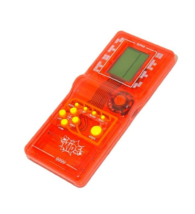 Портативна гра тетріс прозорий корпус Brick Game E-9999-T Red