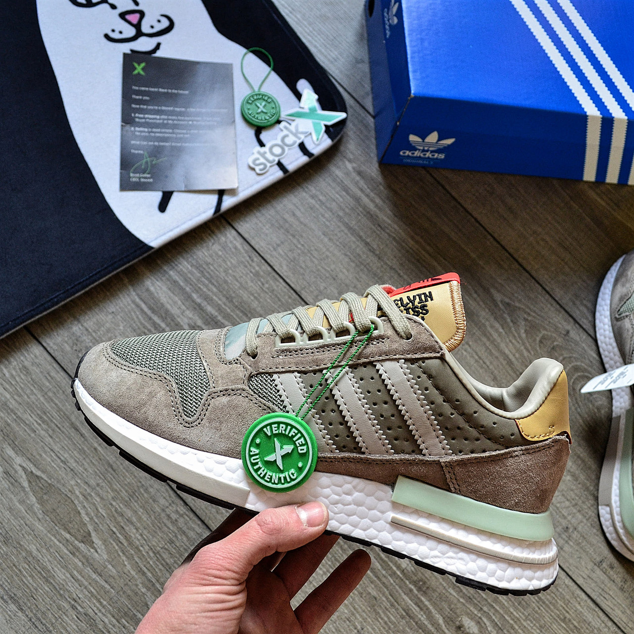 Чоловічі кросівки Adidas ZX 500 RM 'Sand Brown' весна-осінь повсякденні (пісочні) . Живе фото, фото 1