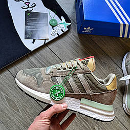 Чоловічі кросівки Adidas ZX 500 RM 'Sand Brown' весна-осінь повсякденні (пісочні) . Живе фото