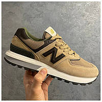 Мужские кроссовки New Balance 574 Legacy Beige Black White бежевые замшевые кроссовки нью беленс 574 NB 574 нб