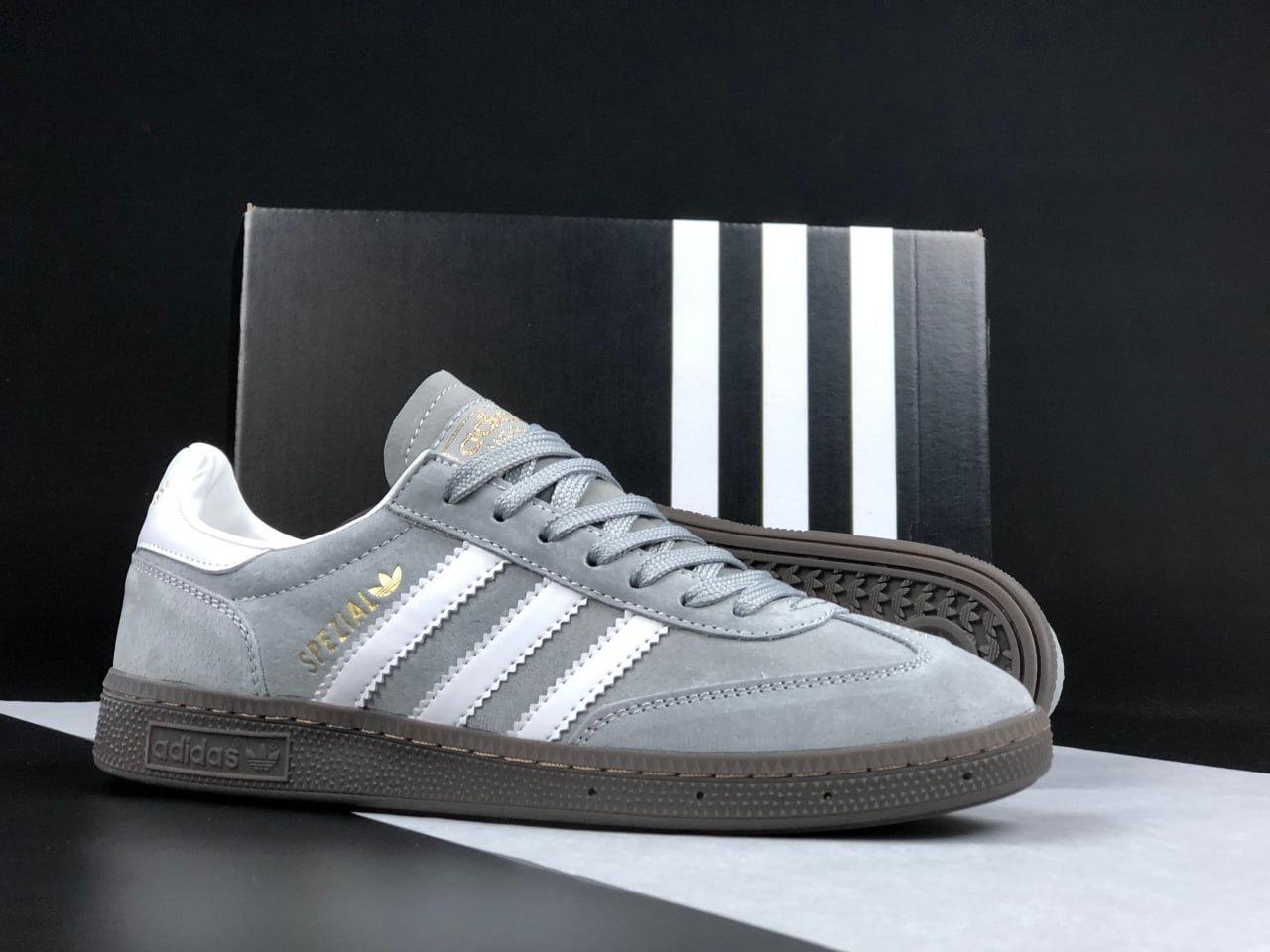 Чоловічі кросівки Adidas Spezial Handball Grey White (Сірі) Взуття Адідас Спеціал Хандбол повсякденні замшеві демісезон, фото 1